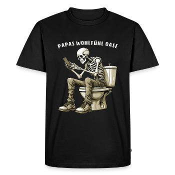 SQUELETTE TOILETTE L’ DE BIEN-ÊTRE DE PAPA - T-shirt Premium bio Homme - noir - Devant - Nico (187cm)