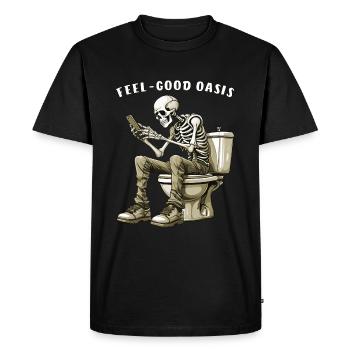 SQUELETTE TOILETTE BIEN-ÊTRE - T-shirt Premium bio Homme - noir - Devant - Nico (187cm)