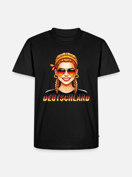 DEUTSCHLAND FRAU - Männer Premium Bio T-Shirt - Schwarz