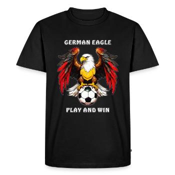 FOOTBALL GERMAN EAGLE PLAY AND WIN - Men's Premium Organic T-Shirt - black - Front - Nico (187cm)
