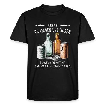 LA PASSION DU COLLECTIONNEUR DE BOUTEILLES ET DE CANETTES - T-shirt Premium bio Homme - noir - Devant - Nico (187cm)