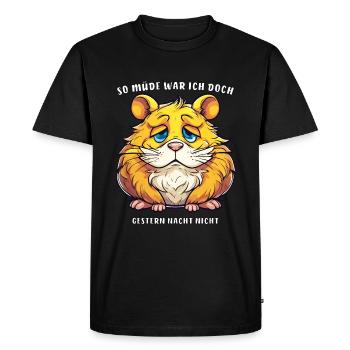JE N’ÉTAIS PAS SI FATIGUÉ HIER SOIR - T-shirt Premium bio Homme - noir - Devant - Nico (187cm)