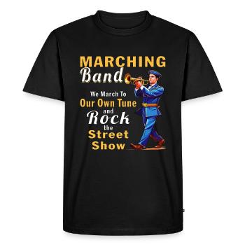 FANFARE Nous marchons sur notre propre air - T-shirt Premium bio Homme - noir - Devant - Nico (187cm)