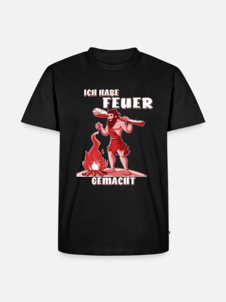 NEANDERTHAL I MADE A FIRE - Men's Premium Organic T-Shirt - black