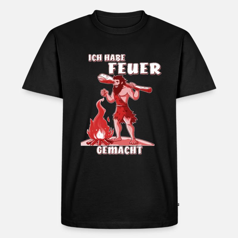 NEANDERTHAL I MADE A FIRE - Men's Premium Organic T-Shirt - black