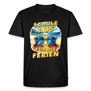 SORTIE DE L’ÉCOLE POUR LES VACANCES - T-shirt Premium bio Homme - noir - Devant - Nico (187cm)