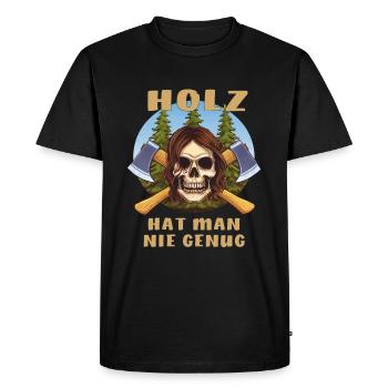 BOIS DE HACHE CRÂNE VOUS N’EN AVEZ JAMAIS ASSEZ - T-shirt Premium bio Homme - noir - Devant - Nico (187cm)