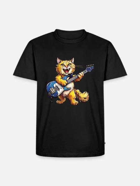 CAT GUITAR - Men's Premium Organic T-Shirt - black