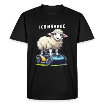 SHEEP ROBOTIC LAWNMOWER I MÄÄÄHE - Men's Premium Organic T-Shirt - black - Front - Nico (187cm)