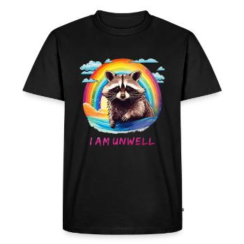 RACCOON I Am Unwell - Men's Premium Organic T-Shirt - black - Front - Nico (187cm)
