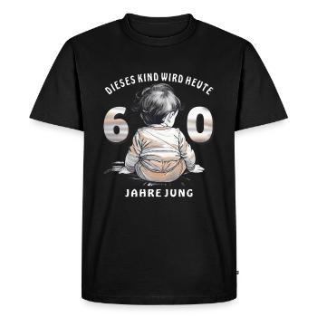 60 ANS DE L’ENFANT - T-shirt Premium bio Homme - noir - Devant - Nico (187cm)