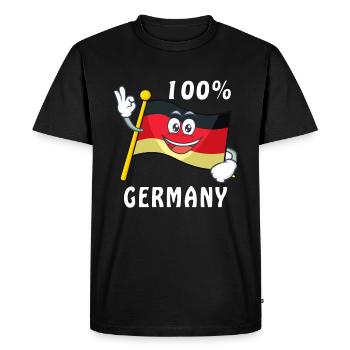 GERMANY 100% FLAG - Men's Premium Organic T-Shirt - black - Front - Nico (187cm)