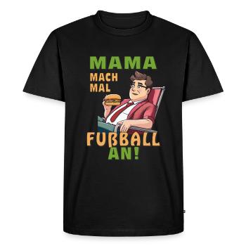 DECK CHAIR MAN MOM TURN ON SOCCER - Men's Premium Organic T-Shirt - black - Front - Nico (187cm)