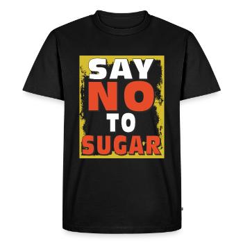ZUCKER DIT NON AU SUCRE - T-shirt Premium bio Homme - noir - Devant - Nico (187cm)