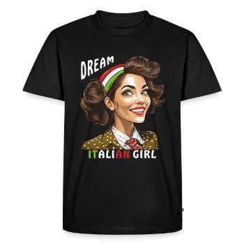WOMAN ITALY DREAM ITALIAN GIRL - Men's Premium Organic T-Shirt - black - Front - Nico (187cm)