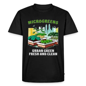 MICROGREENS URBAN GREEN FRESH AND CLEAN - Men's Premium Organic T-Shirt - black - Front - Nico (187cm)