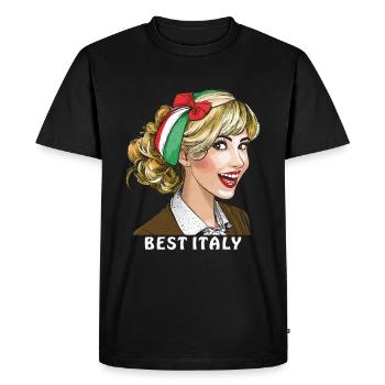 WOMAN ITALY BEST ITALY - Men's Premium Organic T-Shirt - black - Front - Nico (187cm)