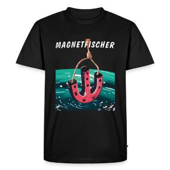 AIMANT FISCHER - T-shirt Premium bio Homme - noir - Devant - Nico (187cm)