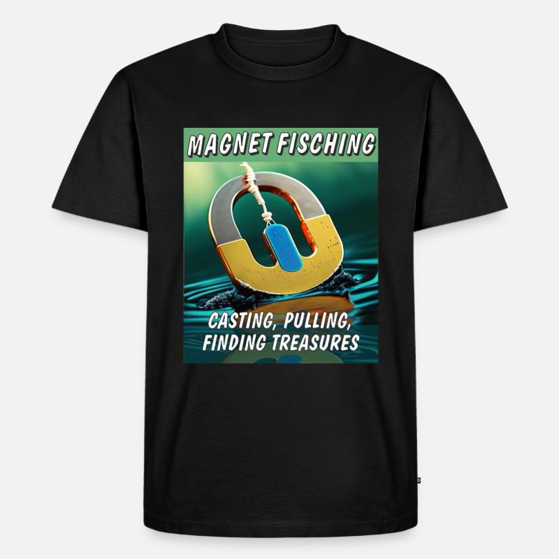 MAGNETFISCHING CASTING PULLING FINDING - Männer Premium Bio T-Shirt - Schwarz