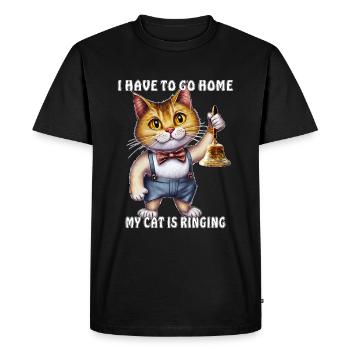 MY CAT IS RINGING - Men's Premium Organic T-Shirt - black - Front - Nico (187cm)