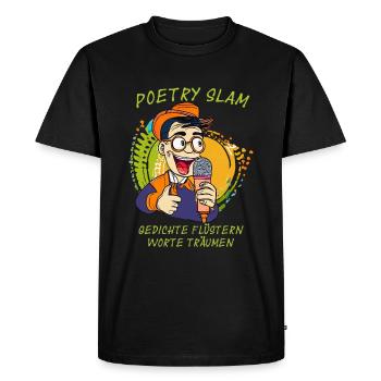 HOMME MICRO POÉSIE SLAM POÈMES - T-shirt Premium bio Homme - noir - Devant - Nico (187cm)