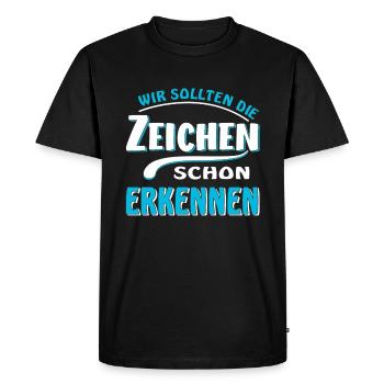 RECONNAÎTRE LES SIGNES - T-shirt Premium bio Homme - noir - Devant - Nico (187cm)