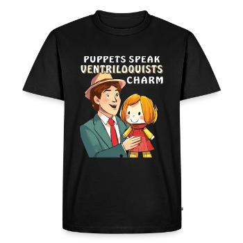 VENTRILOQUIST PUPPETS SPEAK VENTRILOQUISTS - Men's Premium Organic T-Shirt - black - Front - Nico (187cm)