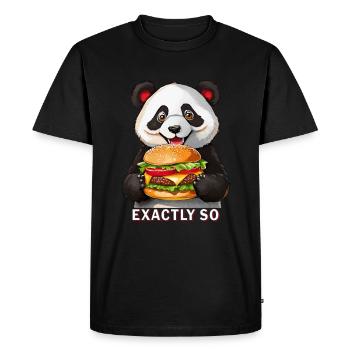BURGER PANDA BEAR EXACTEMENT - T-shirt Premium bio Homme - noir - Devant - Nico (187cm)
