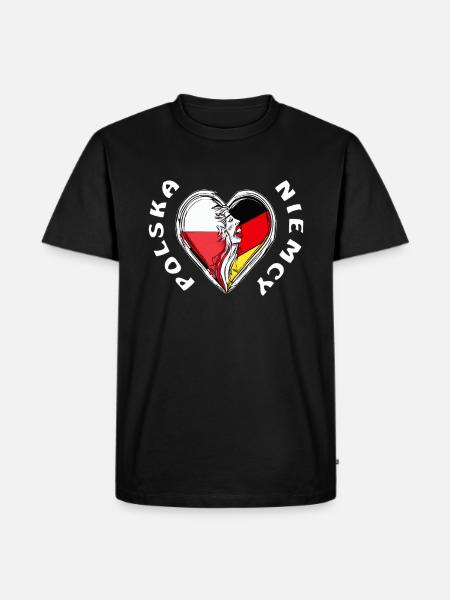 POLSKA NIEMCY HEART - Men's Premium Organic T-Shirt - black