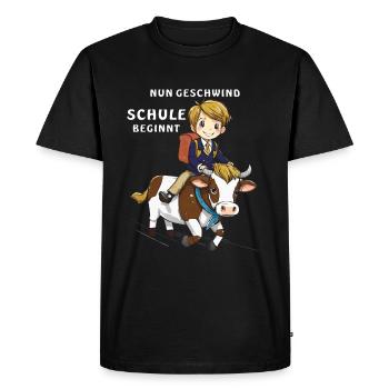 SCHOOL CHILD COW NOW QUICKLY SCHOOL - Men's Premium Organic T-Shirt - black - Front - Nico (187cm)