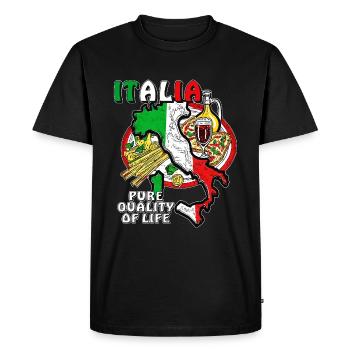 ITALIA PURE QUALITY OF LIFE - Men's Premium Organic T-Shirt - black - Front - Nico (187cm)