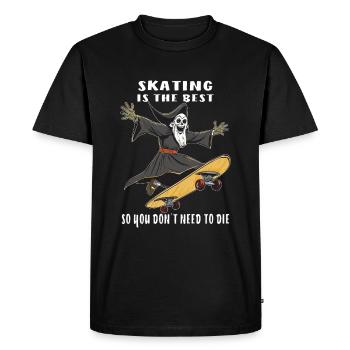 GRIM REAPER SKATING IS THE BEST - Men's Premium Organic T-Shirt - black - Front - Nico (187cm)