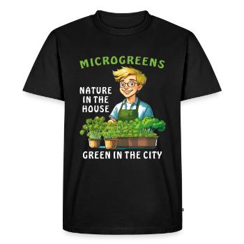 MICRO-POUSSES NATURE DANS LA MAISON GREEN - T-shirt Premium bio Homme - noir - Devant - Nico (187cm)