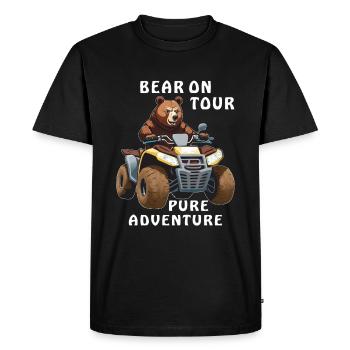 QUAD BEAR EN TOURNÉE PURE AVENTURE - T-shirt Premium bio Homme - noir - Devant - Nico (187cm)