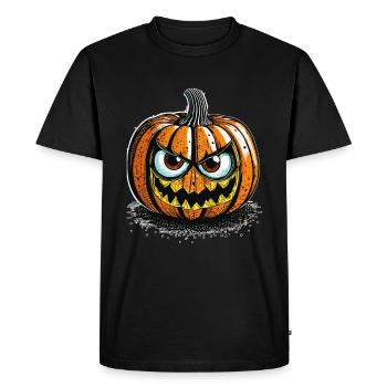 CITROUILLE D’HALLOWEEN - T-shirt Premium bio Homme - noir - Devant - Nico (187cm)