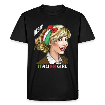 WOMAN ITALY DREAM ITALIAN GIRL - Men's Premium Organic T-Shirt - black - Front - Nico (187cm)