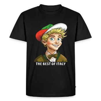 YOUNG ITALY THE BEST OF ITALY - Men's Premium Organic T-Shirt - black - Front - Nico (187cm)