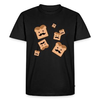 Toast with moustache - Men's Premium Organic T-Shirt - black - Front - Nico (187cm)