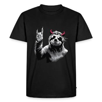 Rocker Sloth - Idée cadeau amusante pour les motards - T-shirt Premium bio Homme - noir - Devant - Nico (187cm)