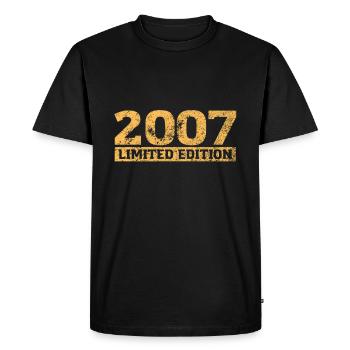 Limited Edition 2007 18th Birthday Gift - Men's Premium Organic T-Shirt - black - Front - Nico (187cm)