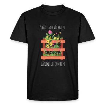Conception de jardinage urbain - Votre déclaration verte - T-shirt Premium bio Homme - noir - Devant - Nico (187cm)