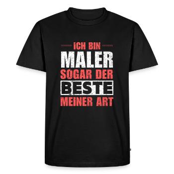 Cool painter design - art meets craftsmanship - Men's Premium Organic T-Shirt - black - Front - Nico (187cm)