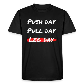 Entraînement de jour de jambe - Push Pull Leg - T-shirt Premium bio Homme - noir - Devant - Nico (187cm)
