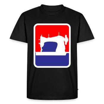 Sewing machine tailoring Logo | Colors can be changed - Men's Premium Organic T-Shirt - black - Front - Nico (187cm)