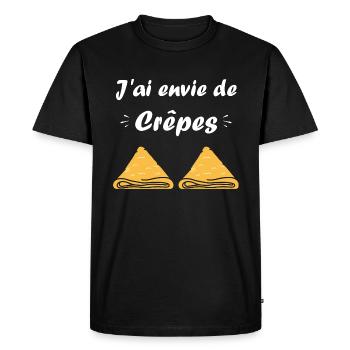 Crêpes Bretagne humour crêpe - T-shirt Premium bio Homme - noir - Devant - Nico (187cm)