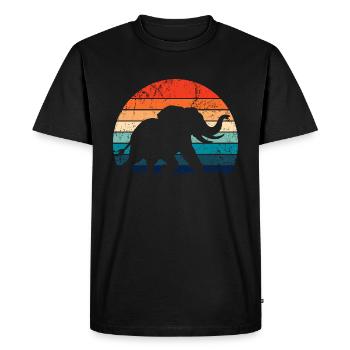 Elephant - Big Game, Tusk, Ivory - Men's Premium Organic T-Shirt - black - Front - Nico (187cm)