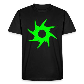 Circle with spines. Round in green - Men's Premium Organic T-Shirt - black - Front - Nico (187cm)