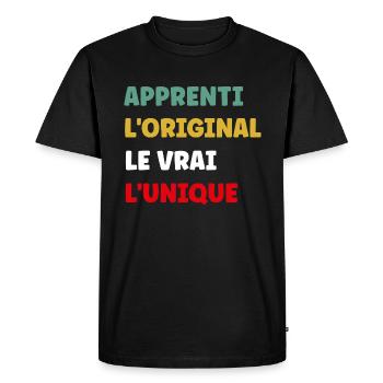 Apprenti - T-shirt Premium bio Homme - noir - Devant - Nico (187cm)