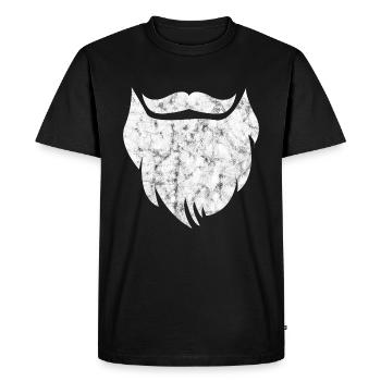 Beard mustache hipster whiskers - Men's Premium Organic T-Shirt - black - Front - Nico (187cm)
