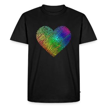 Gay Pride DNA Rainbow - T-shirt Premium bio Homme - noir - Devant - Nico (187cm)